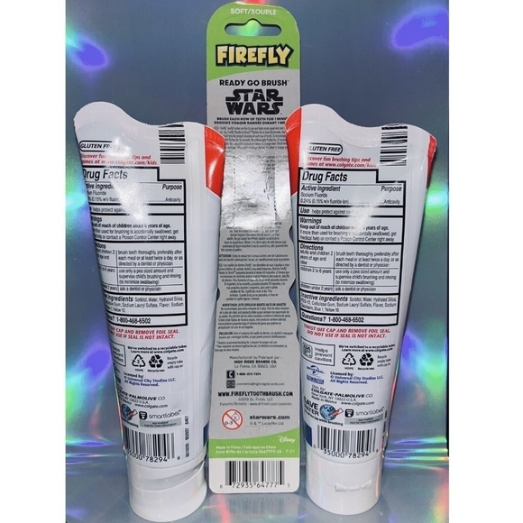 Kids Firefly Ready Go Brush Darth Vader Toothbrush +2 Minions Colgate Toothpast - Picture 2 of 2